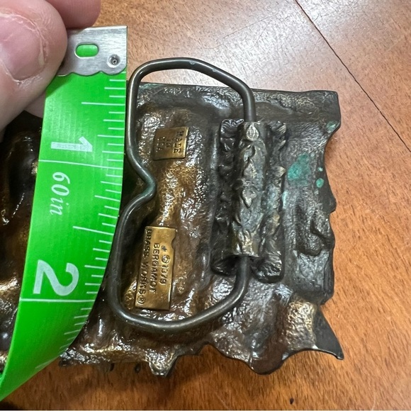 Vintage Bergamot Brass Works Belt Buckle 3D Native American USA Made in 1979 - Picture 12 of 12